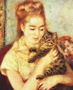 Pierre Renoir Woman with a Cat China oil painting reproduction
